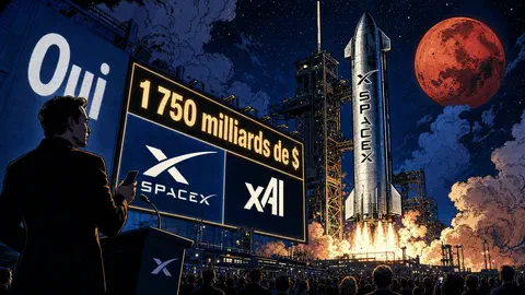 SpaceX vise 1 750 milliards de dollars lors de son introduction en bourse.